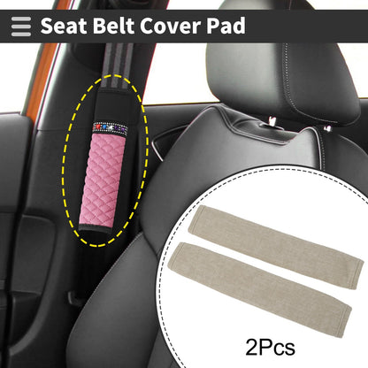 2X Beige Seat Belt Cover Pad Cat Paw Fleece 11.81"