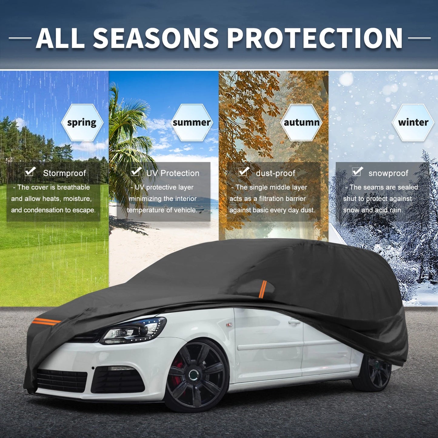 Waterproof PEVA Car Cover for VW Caddy (2015–2020) with Zipper
