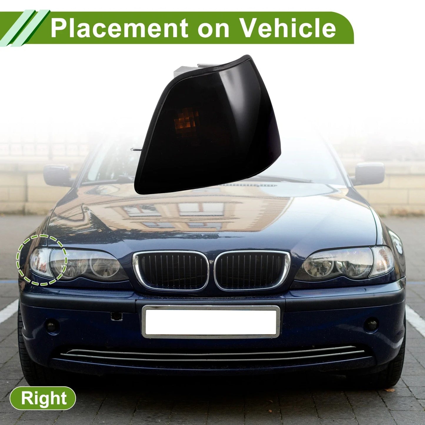 1 x Right Corner Signal Light Cover for BMW 3 Series (1992-1998)