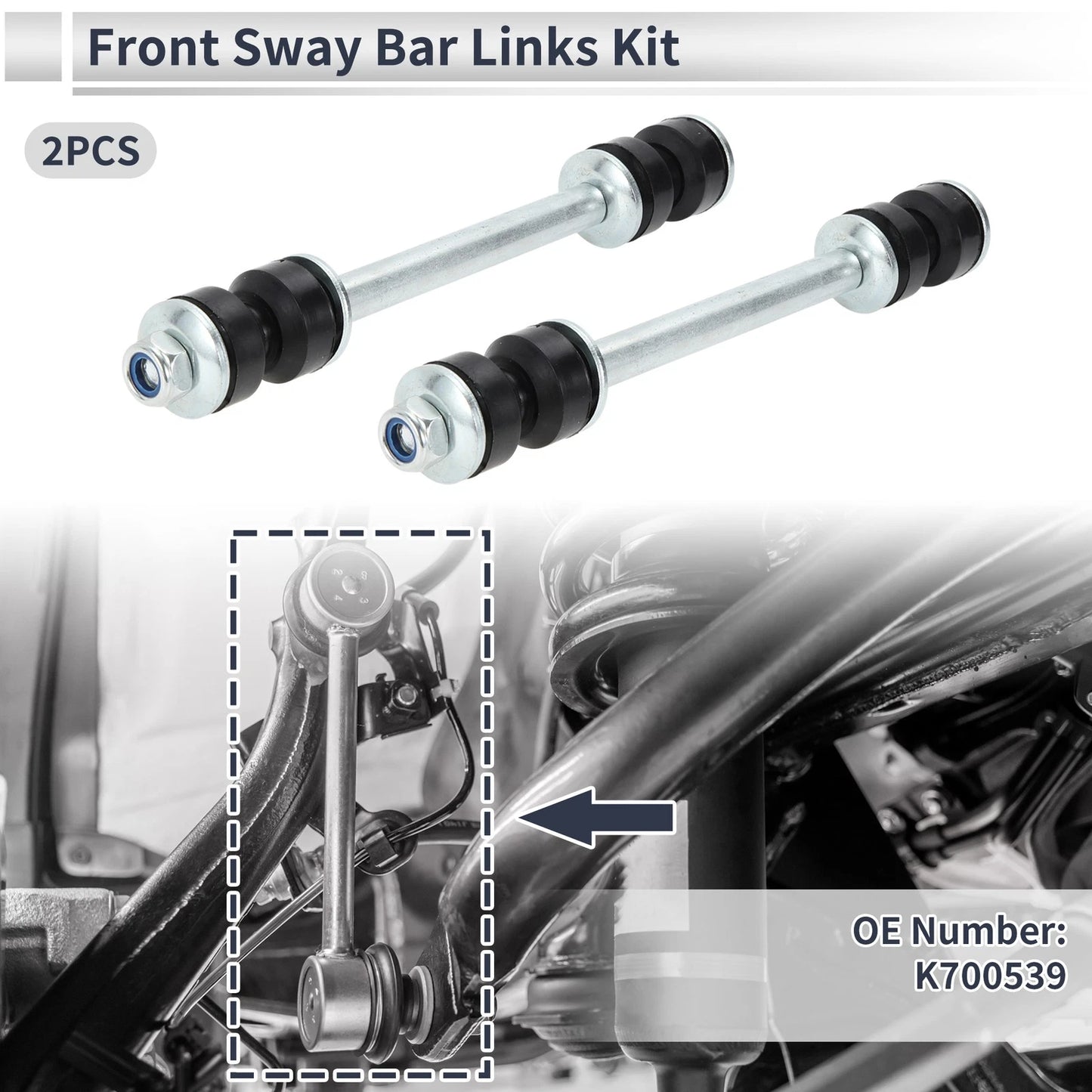 Set of 2 Front Stabilizer Bar Links for Cadillac Escalade (1999–2006) No.K700539