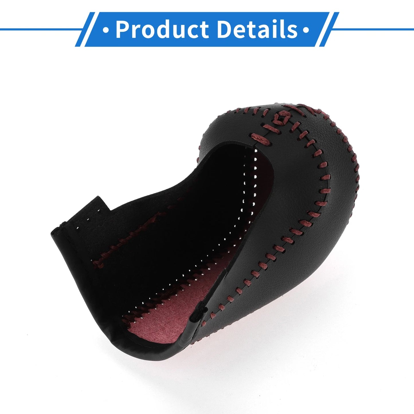 1 Pc Gear Shift Knob Cover for Hyundai Tucson (2015–2018) Wine Red Black