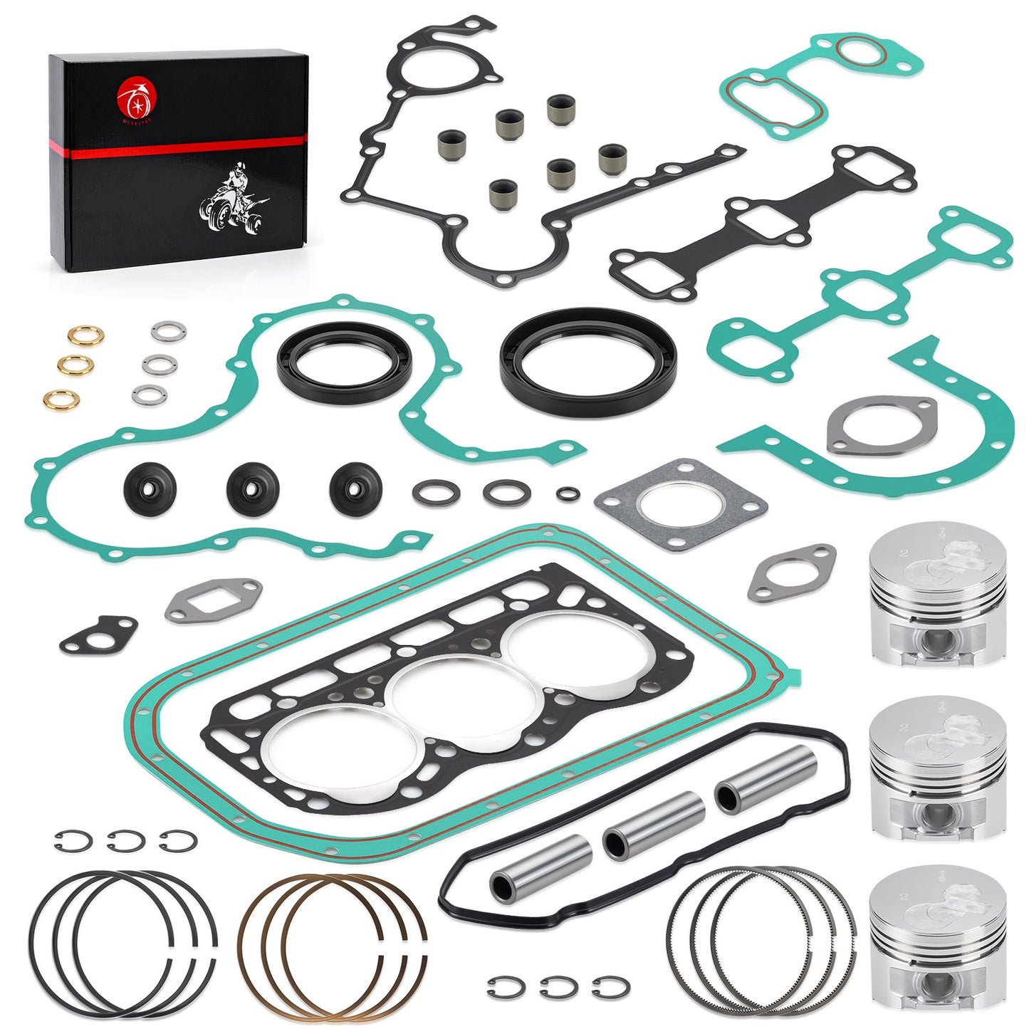 Engine Rebuild Kit with Pistons & Rings for Kawasaki Mule 3010-4010 (Diesel)