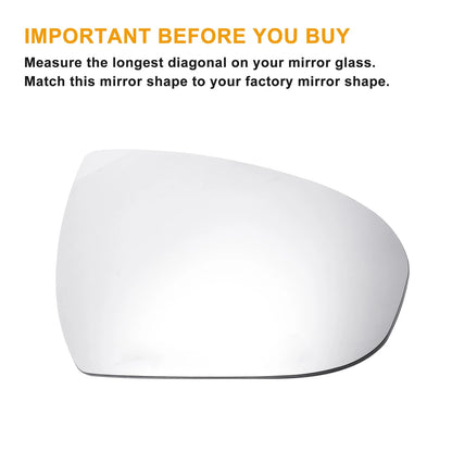 Right Side Heated White Mirror Glass for Hyundai Tucson (2016–2019)
