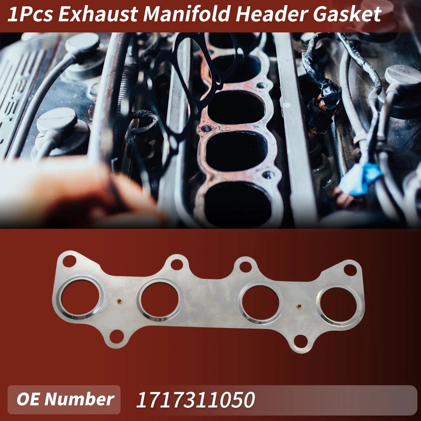 Exhaust Manifold Header Gasket for Toyota Corolla (1992–2000) No. 1717311050