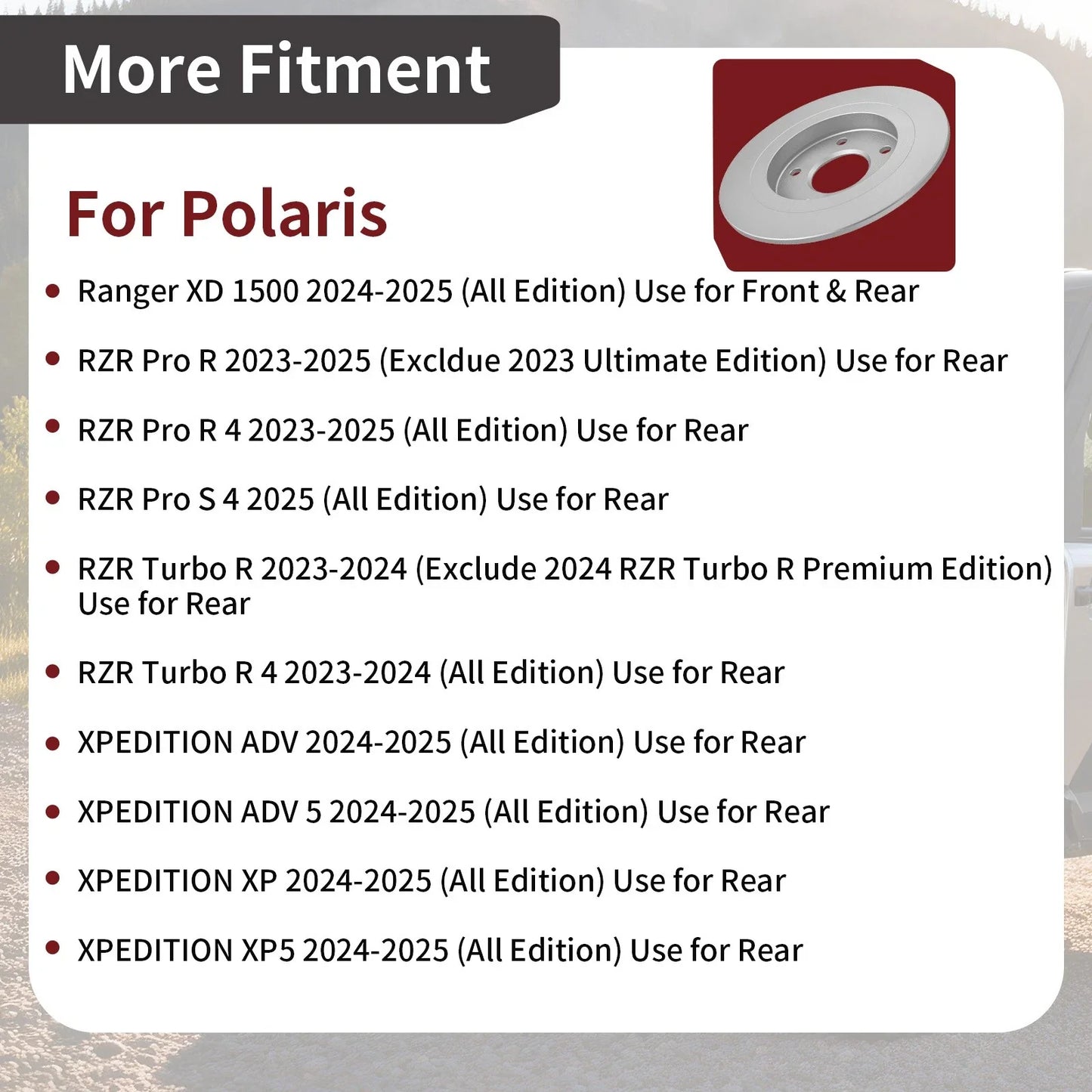 Rear Brake Rotor for Polair XPEDITION ADV 5 / XPEDITION XP 5 (2024–2025)