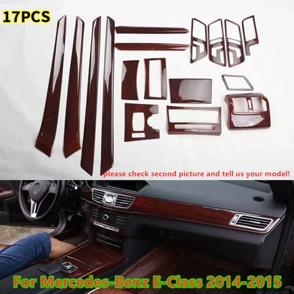 17X Wood Grain Interior Cover Trim Decor for Mercedes-Benz E-Class (2014–2015)