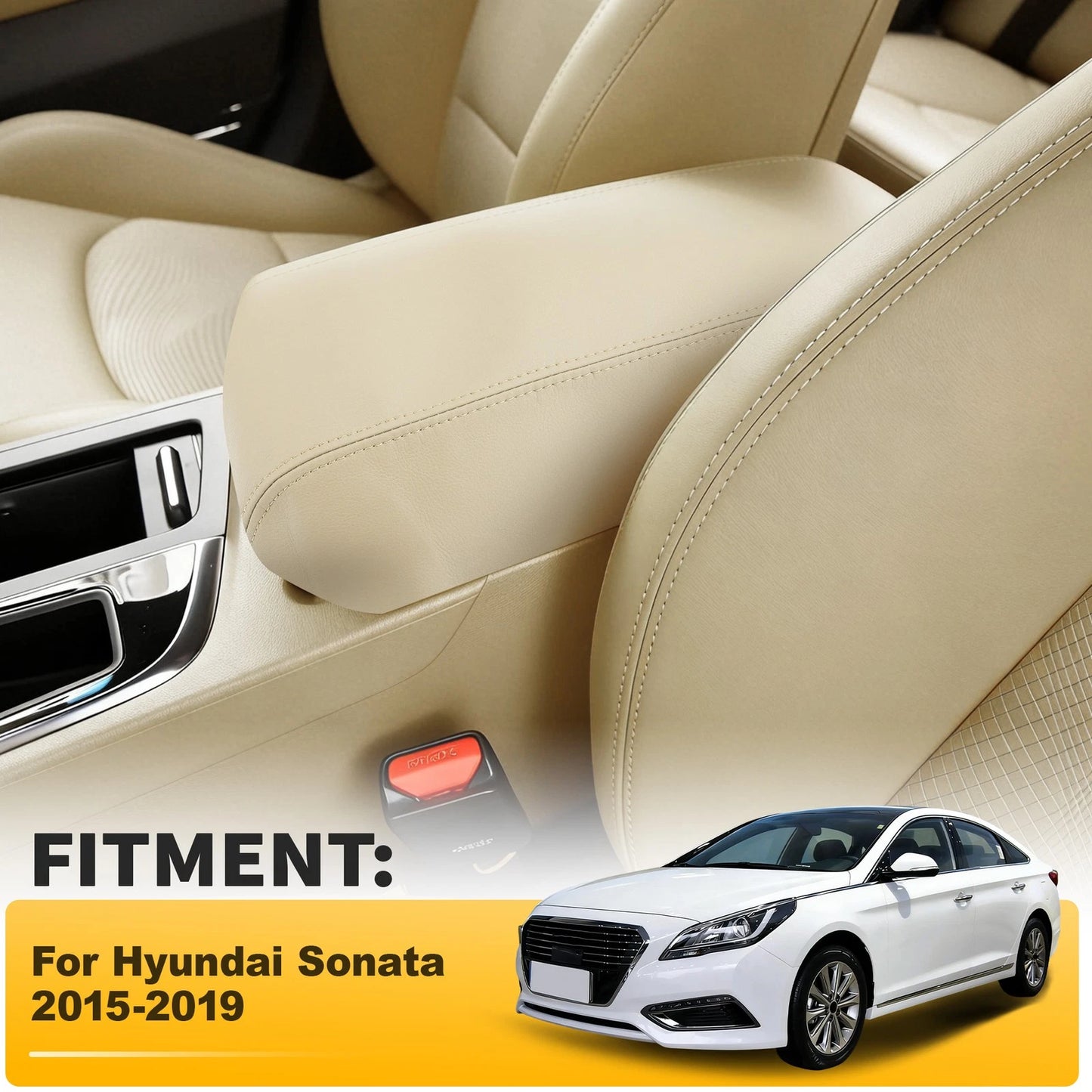 Center Console Armrest Lid Cover for Hyundai Sonata (2015–2019) Beige