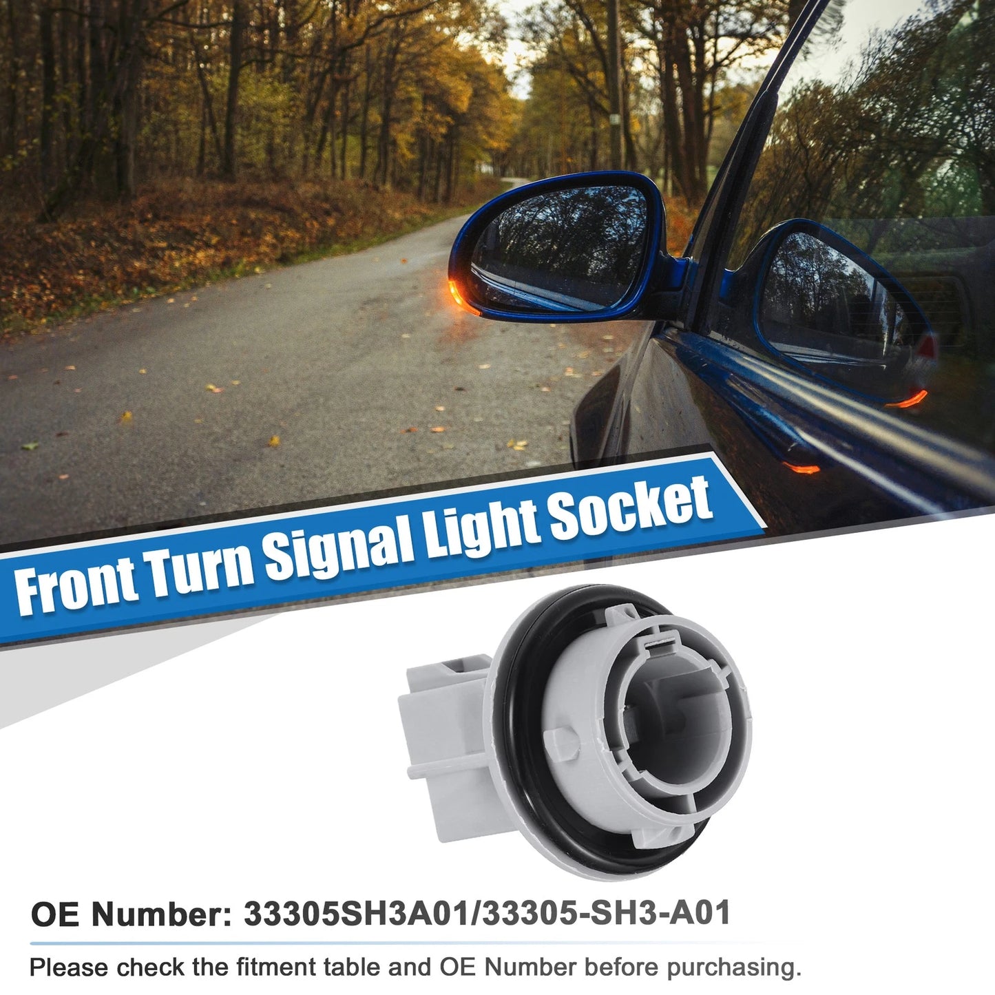 2X No.33305SH3A01 Front Turn Signal Light Socket for Acura Integra (1988–1993)