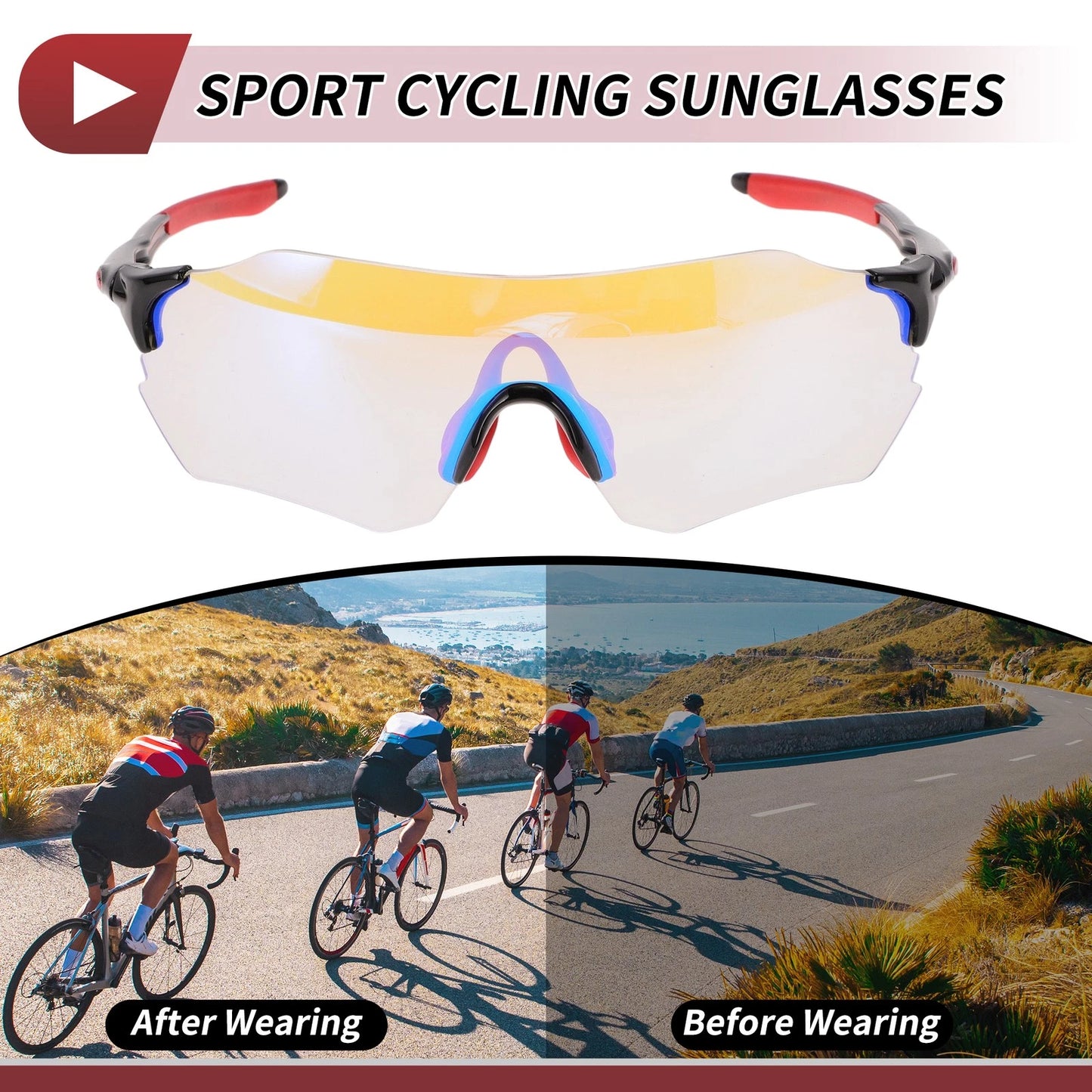 Set of 1 Motorcycle Riding Goggles for Universal Fit (Light Blue Lens)