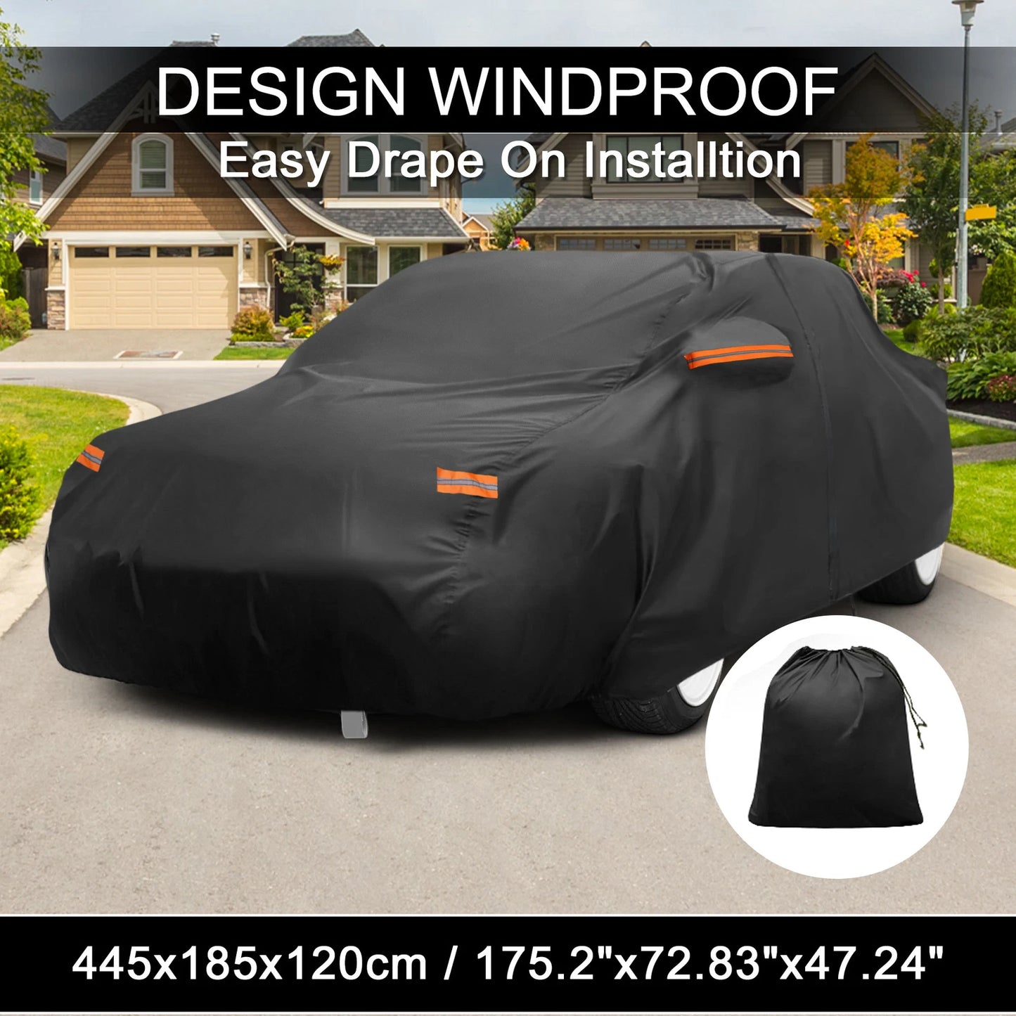 Waterproof Car Cover for Toyota Supra (210D-PU, Driver Door Zipper)