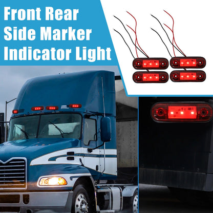 Set of 4 LED Side Marker Lights for Truck Camper Van (Red)