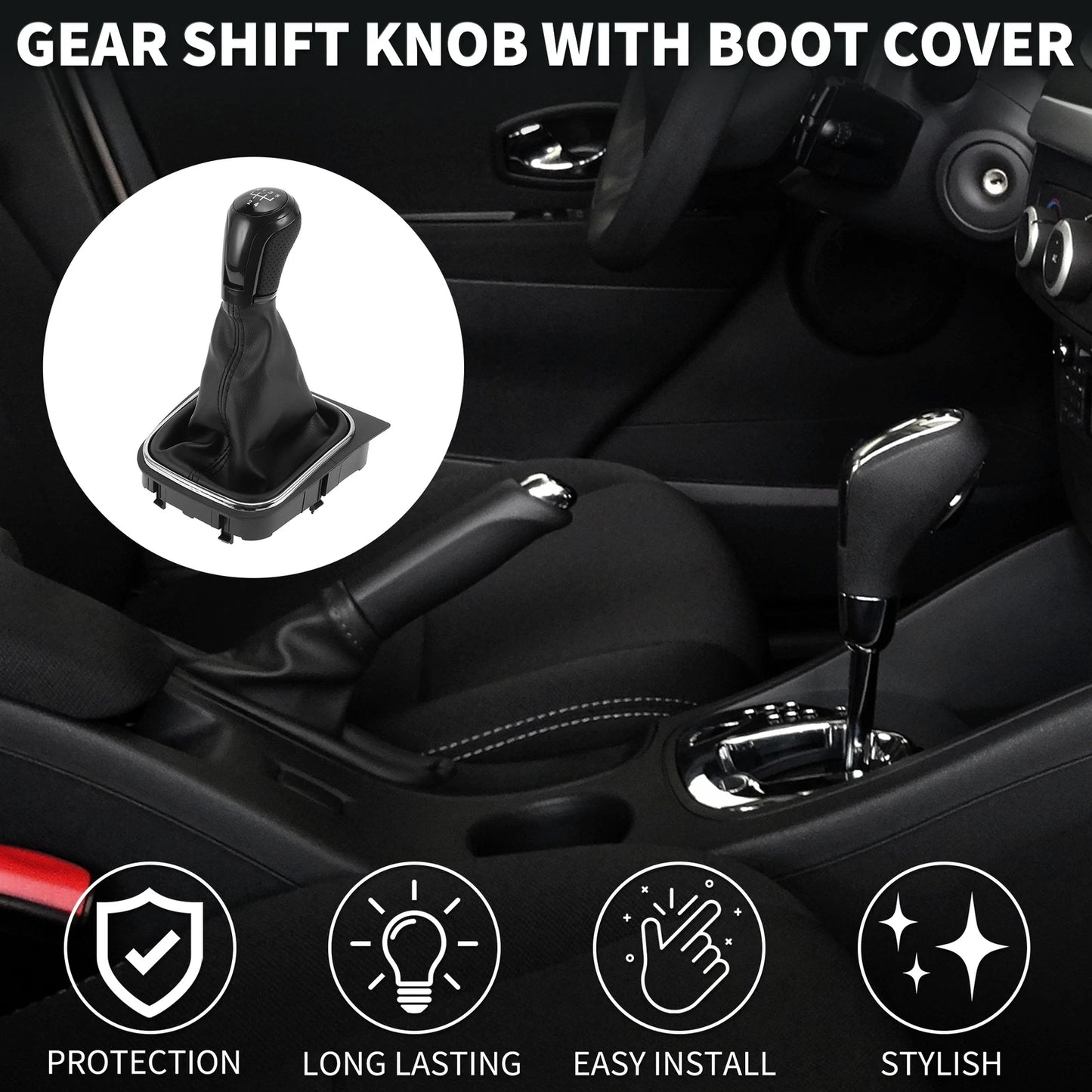 5 Speed Gear Shifter Knob with Cover No. 1K0711113CG for VW Eos (2006–2015)