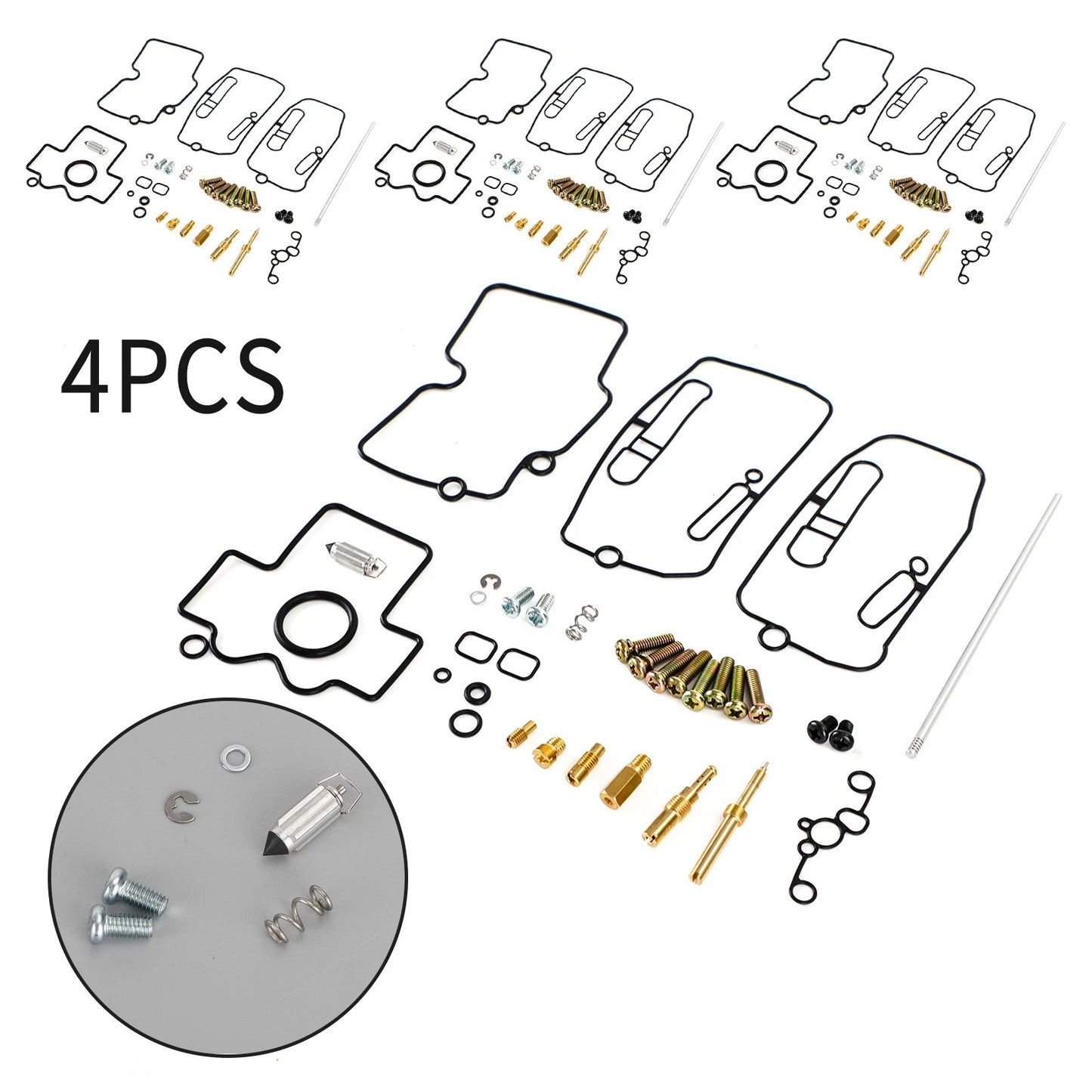 4X Carburetor Repair Kit for Yamaha YFZ450 (2004–2009)