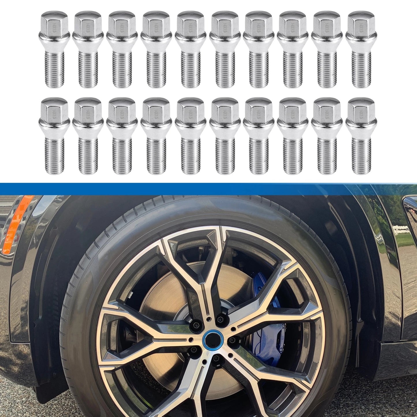 20 Pcs M14 x 1.50 Wheel Bolt Replacement for BMW 7 Series (2002–2008)