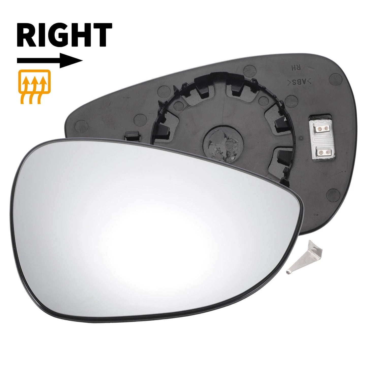 Right Side Mirror Glass w/ Back Convex Heated for Ford B Max Fiesta (2012–2019)