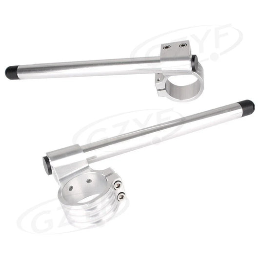 52mm Clip On Handlebar Fork Tubes for Motorcycle - Universal Silver