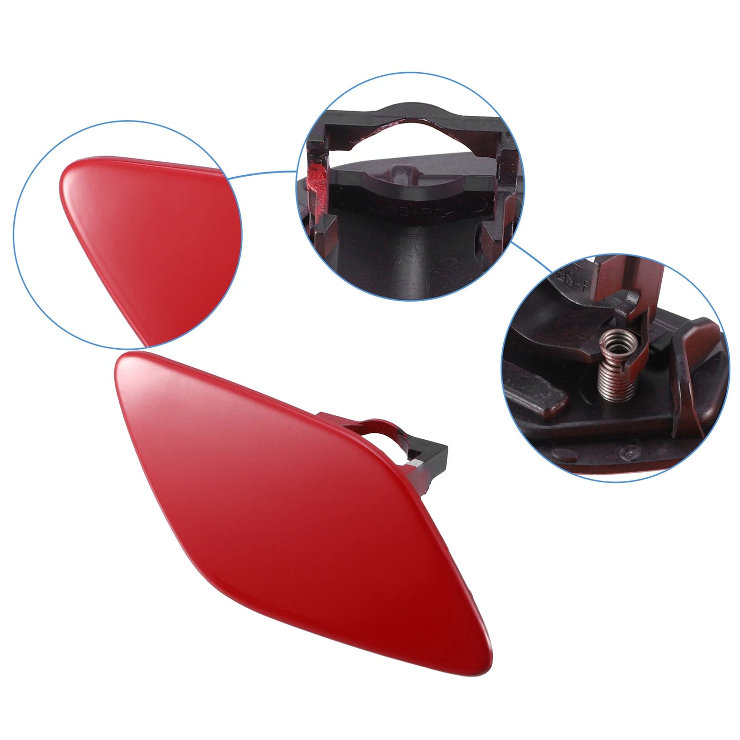 Front Right Headlight Washer Nozzle Cover for BMW 328i (2012–2013) Red