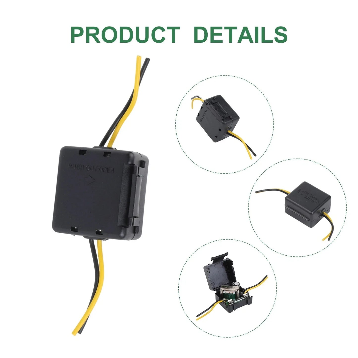 Power Relay Filter for Car Rear Camera 12V Power Supply