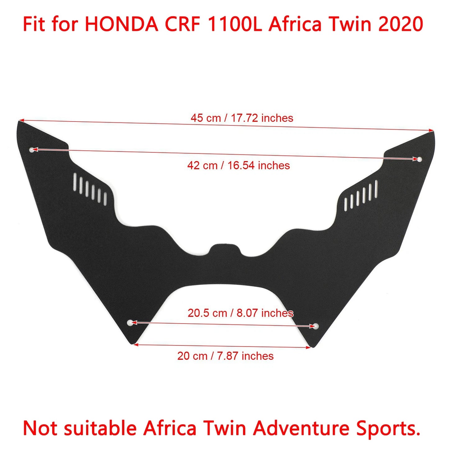 Front Gas Cover Panel Fairing for Honda CRF1100L Africa Twin (2020) BLK