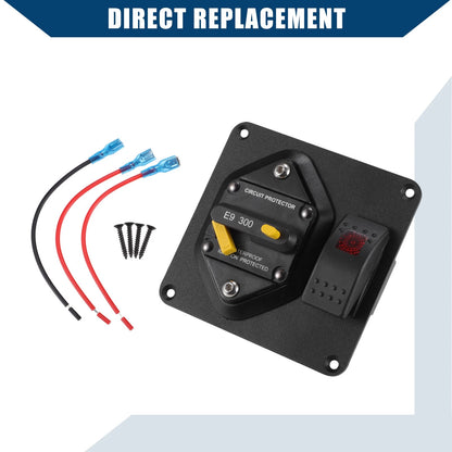 Set of 1 Circuit Breaker Panel with Wire for Boats Cars Trucks ATV RV