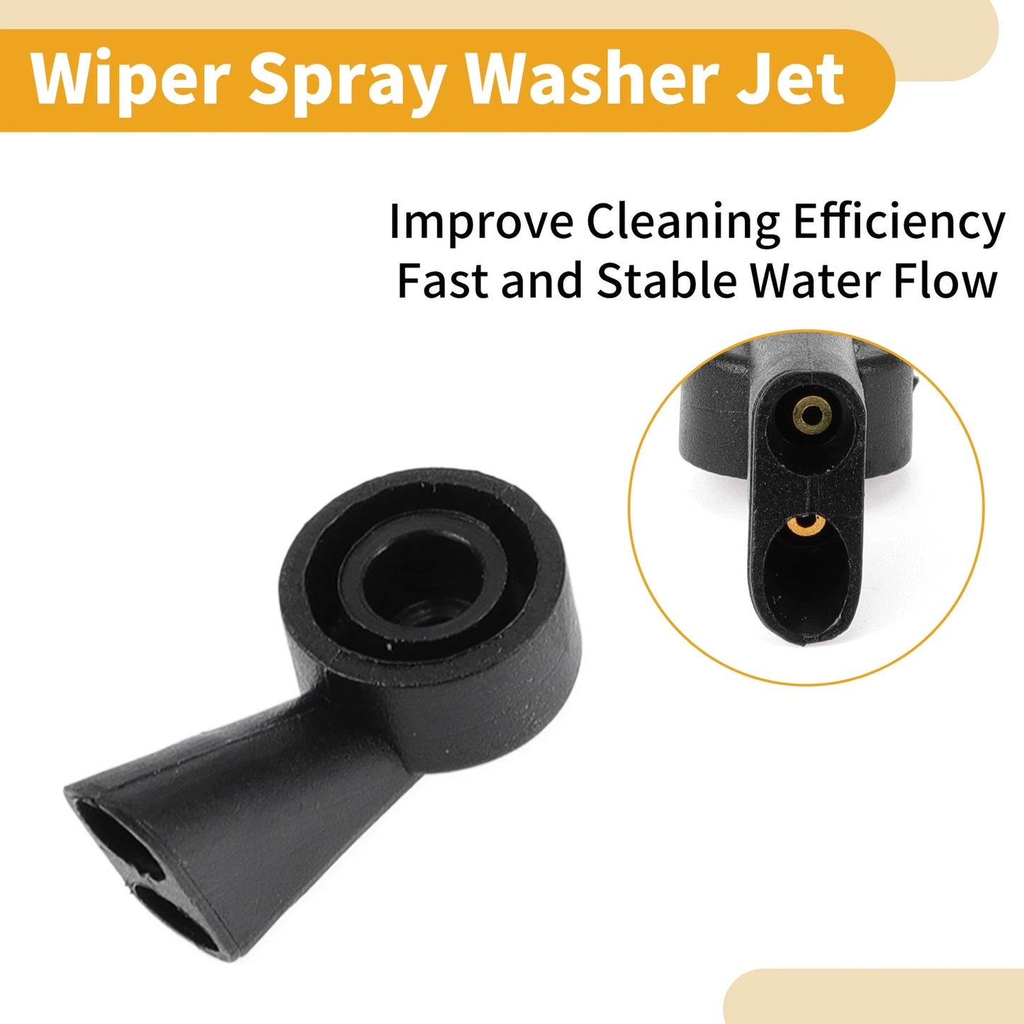 Set of 2 Front Windshield Washer Nozzles for Audi A6 (2016–2020) & Q8 (2020) Black