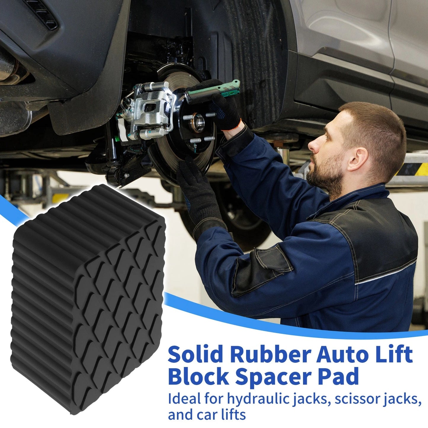 Universal Rubber Jack Pads for Auto (6.3" x 4.7" x 3.1")