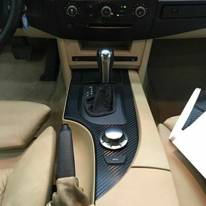 Interior Console Carbon Fiber Molding Sticker Decals for BMW 5 Series E60