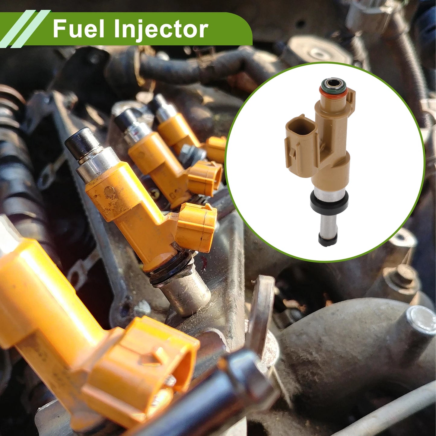 Fuel Injector for Lexus GX460 (2010–2012) 1 Pcs Brown Silver Tone