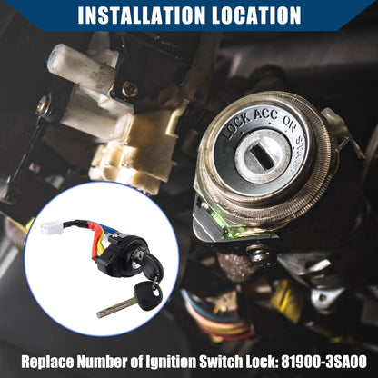 Ignition Lock Cylinder for Hyundai Sonata (2009–2014) 81970-3SA00 81250-3SA00