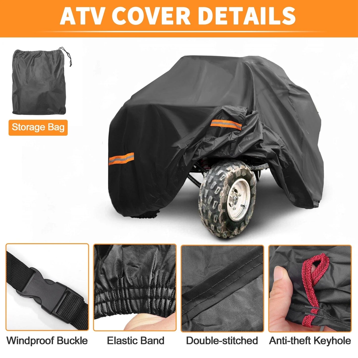 Waterproof ATV Cover for Honda TRX450R 210D-PU (2004-2009)