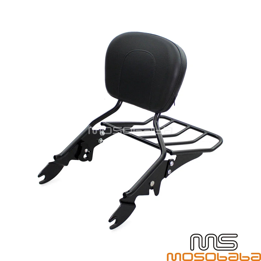 Detachable Sissy Bar Backrest Luggage Rack for Harley Touring Street Glide (09-17)