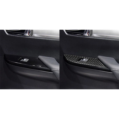 4 x Window Switch Panel Covers Carbon Fiber for Toyota Hilux Revo (2015-2021)