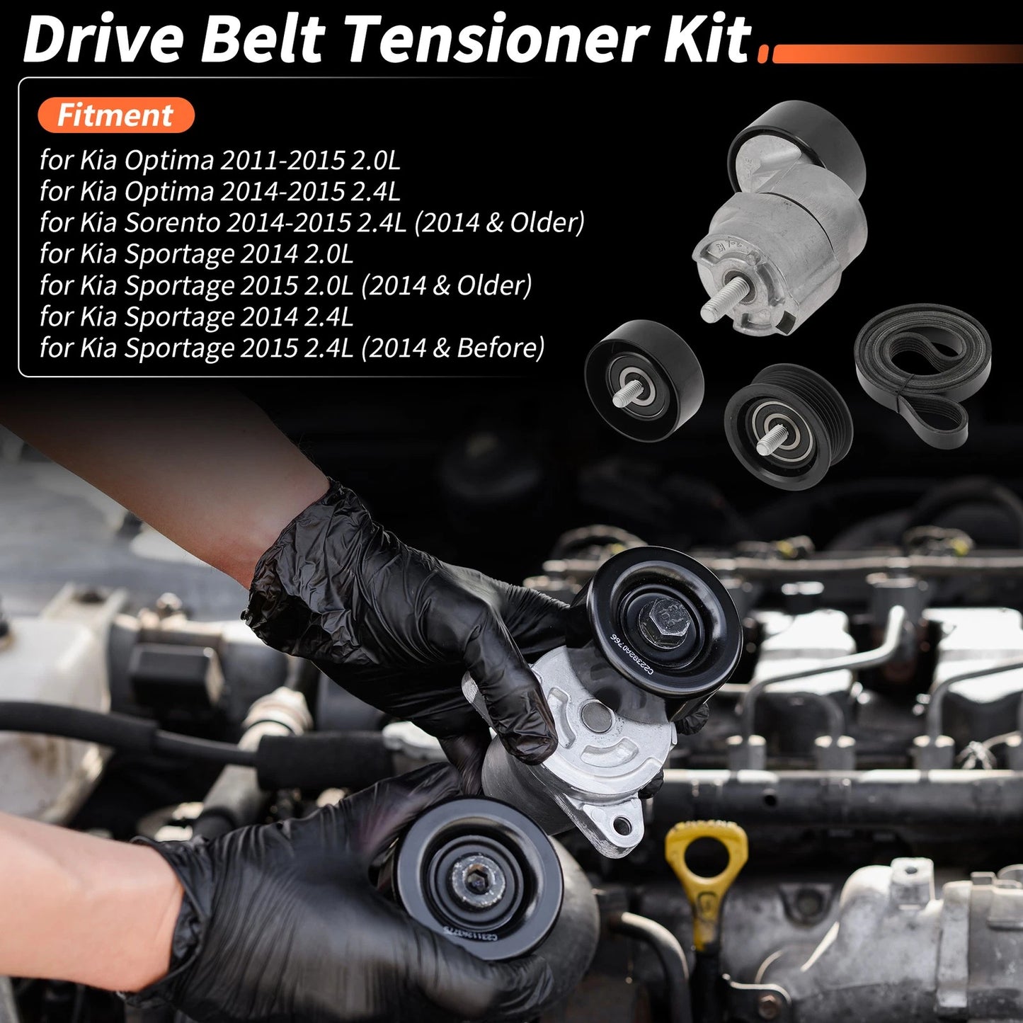 Set of 1 Drive Belt Tensioner Kit for Kia Optima (2011–2015) 2528125000
