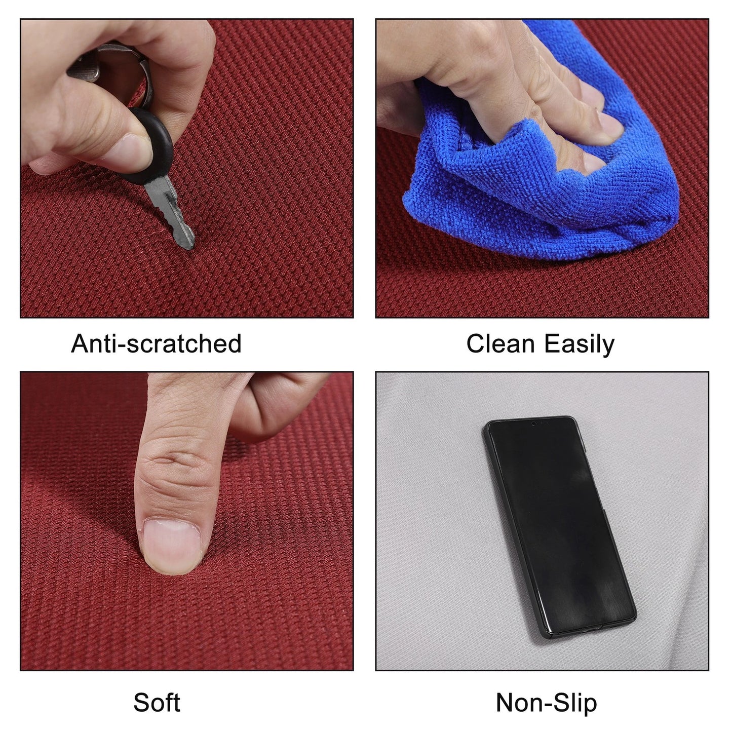 Car Bottom Seat Pad Cover for Universal Fit (Red Seaweed Fiber Latex)