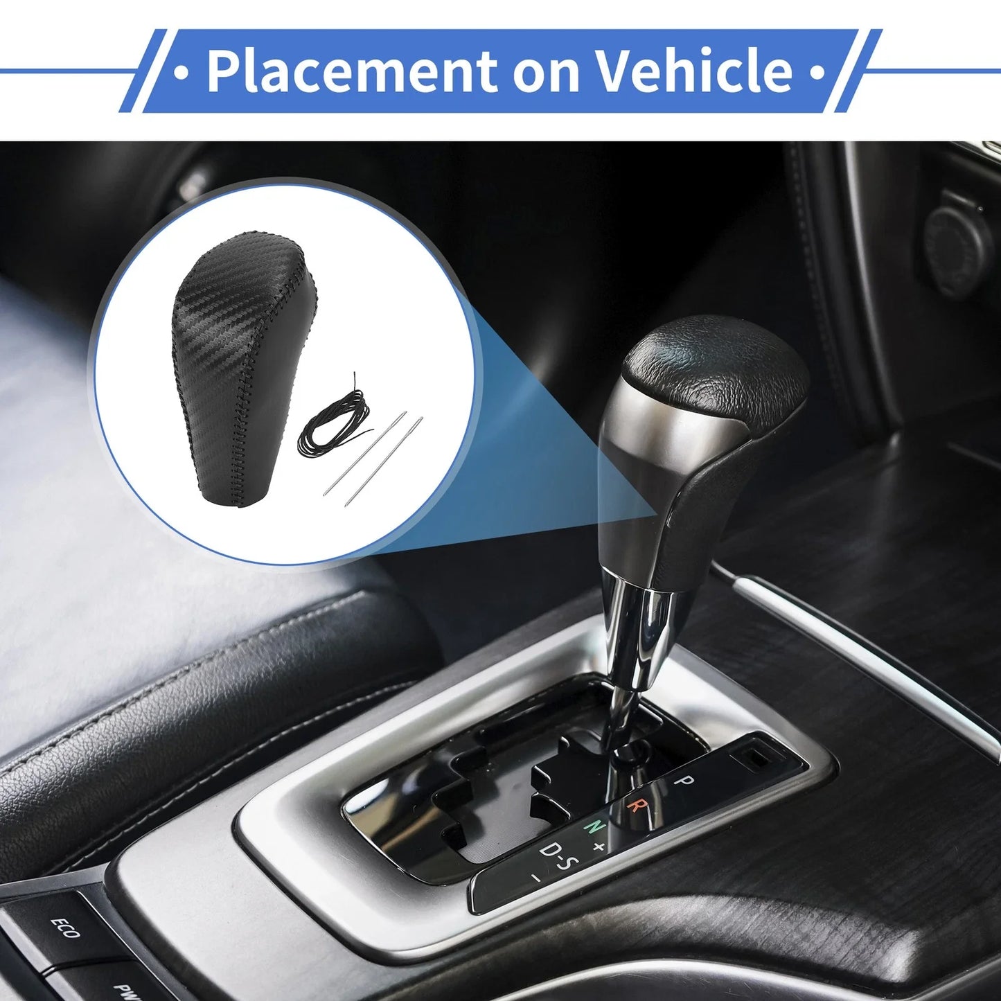 Gear Shift Knob Cover for Chevrolet Cruze 2011-2015 Black Carbon Fiber