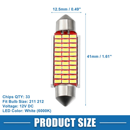 Set of 4 LED Festoon Lights 41mm 211 212 33SMD 3014 Chipsets