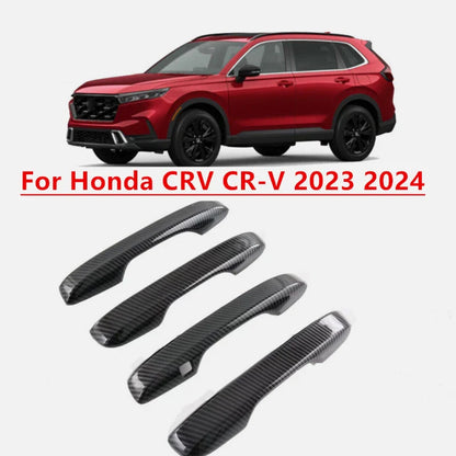 4PCS Carbon Fiber Out Side Door Handle Cover Trim for Honda CR-V (2023–2024)