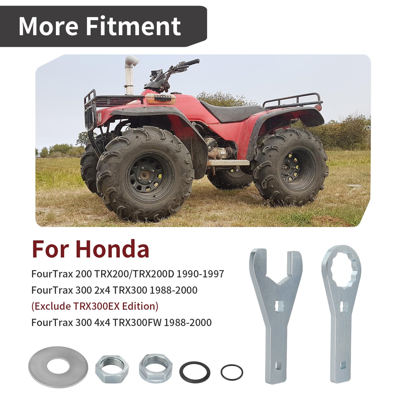Set of 2 Rear Axle Nut Wrenches for Honda FourTrax 300 (1988–2000)