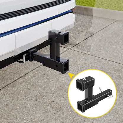 Dual 2" Trailer Hitch Receiver Rise Drop Extension Adapter 4000LB for Tow Truck