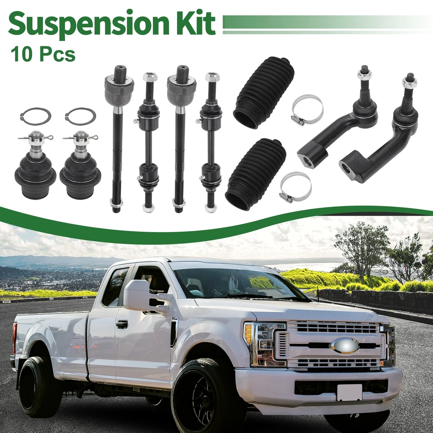 10X Front Suspension Kit Tie Rod Ends Sway Bar Link Ball Joint for Ford F-150 (2004–2020)