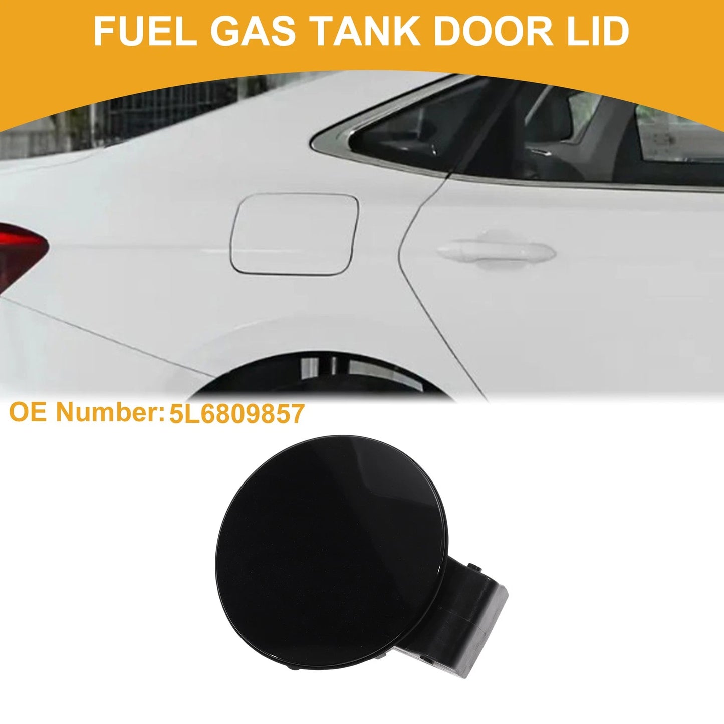 Fuel Tank Door Cap for Skoda Yeti (2013) No.5L6809857 Black ABS