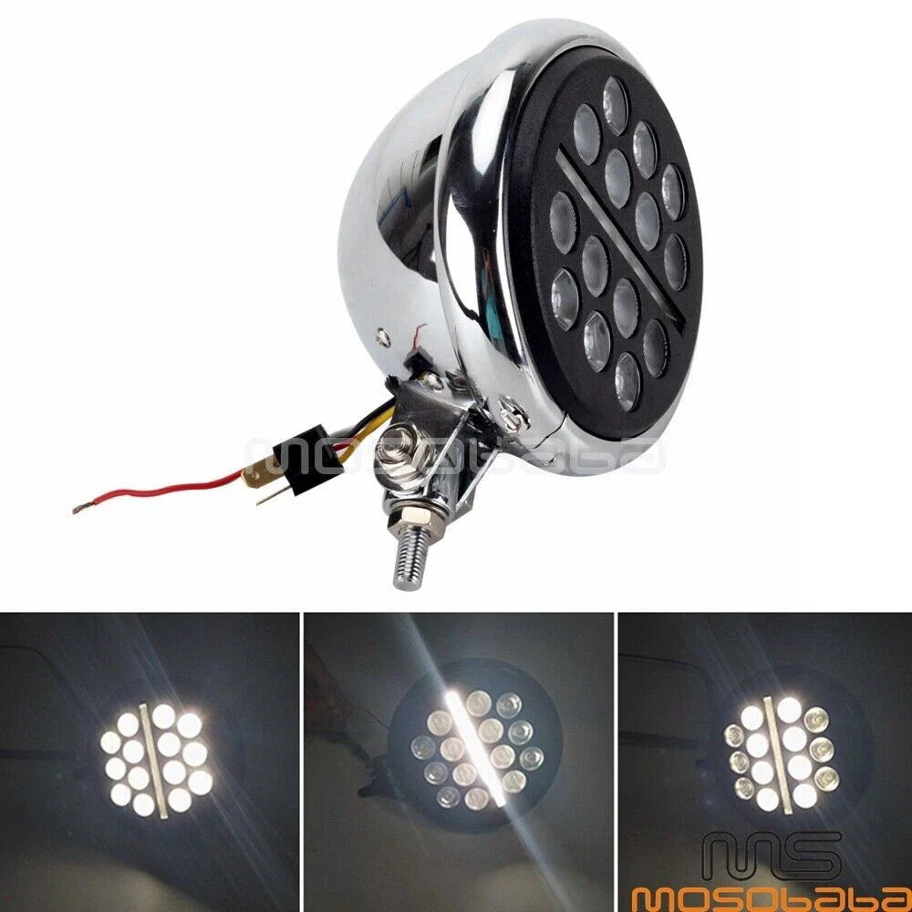 5.75'' LED Headlight DRL Lights Chrome Bucket for Harley Softail