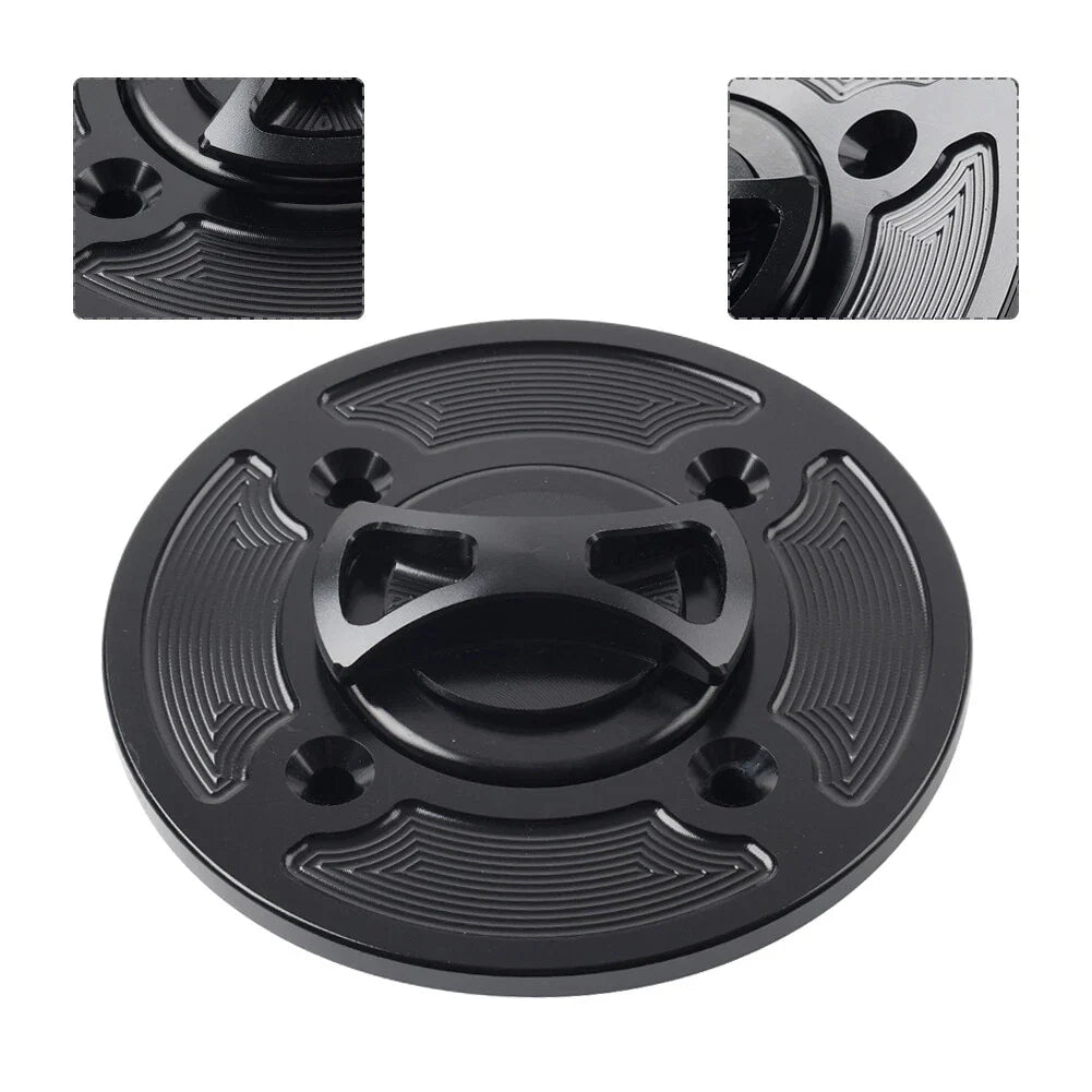 CNC Black 4-Hole Gas Fuel Tank Cap Cover for DUCATI Panigale V4/S/R (2018-2021)