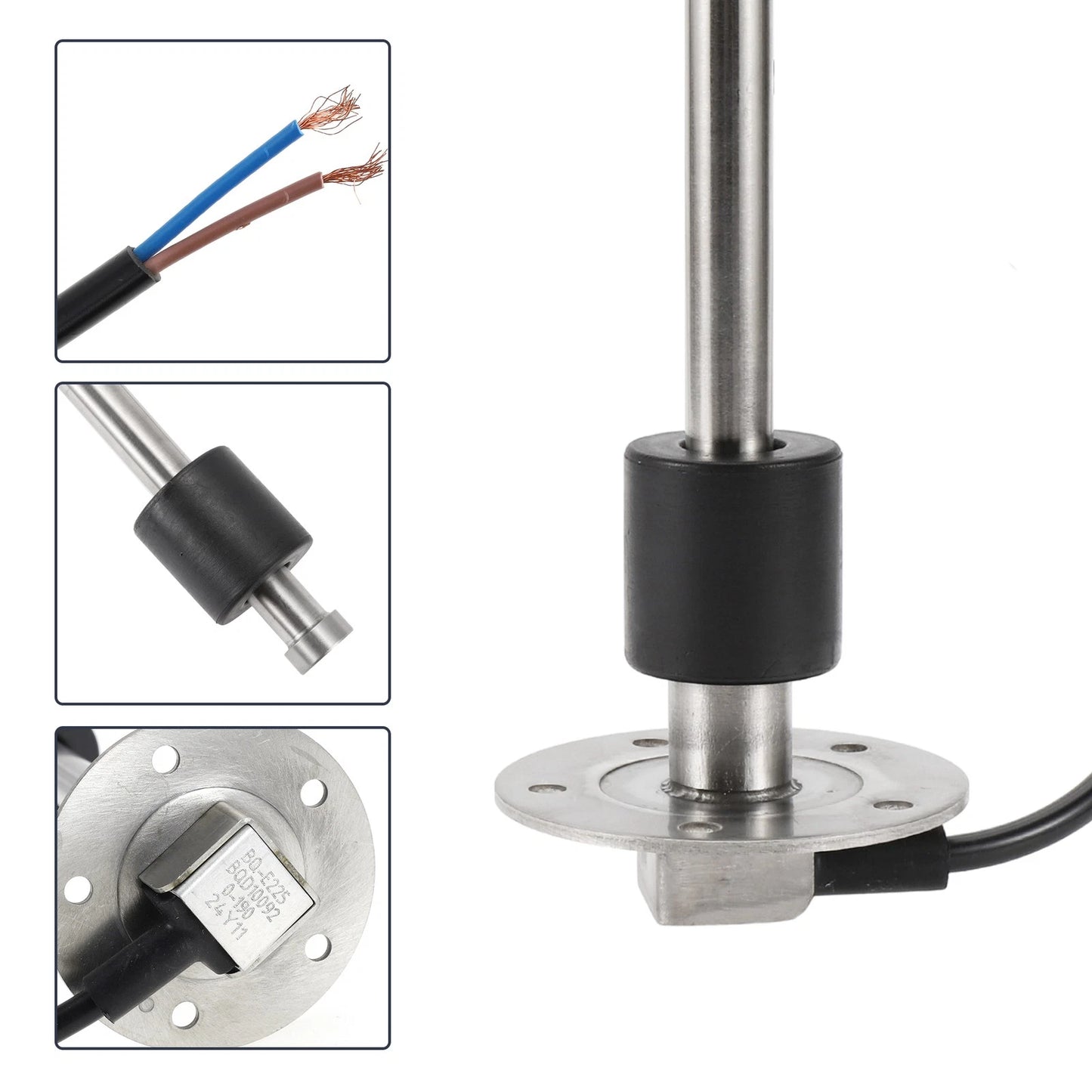 Fuel Sending Unit and Gauge Kit 0-190 Ohm 225mm for Boat Car
