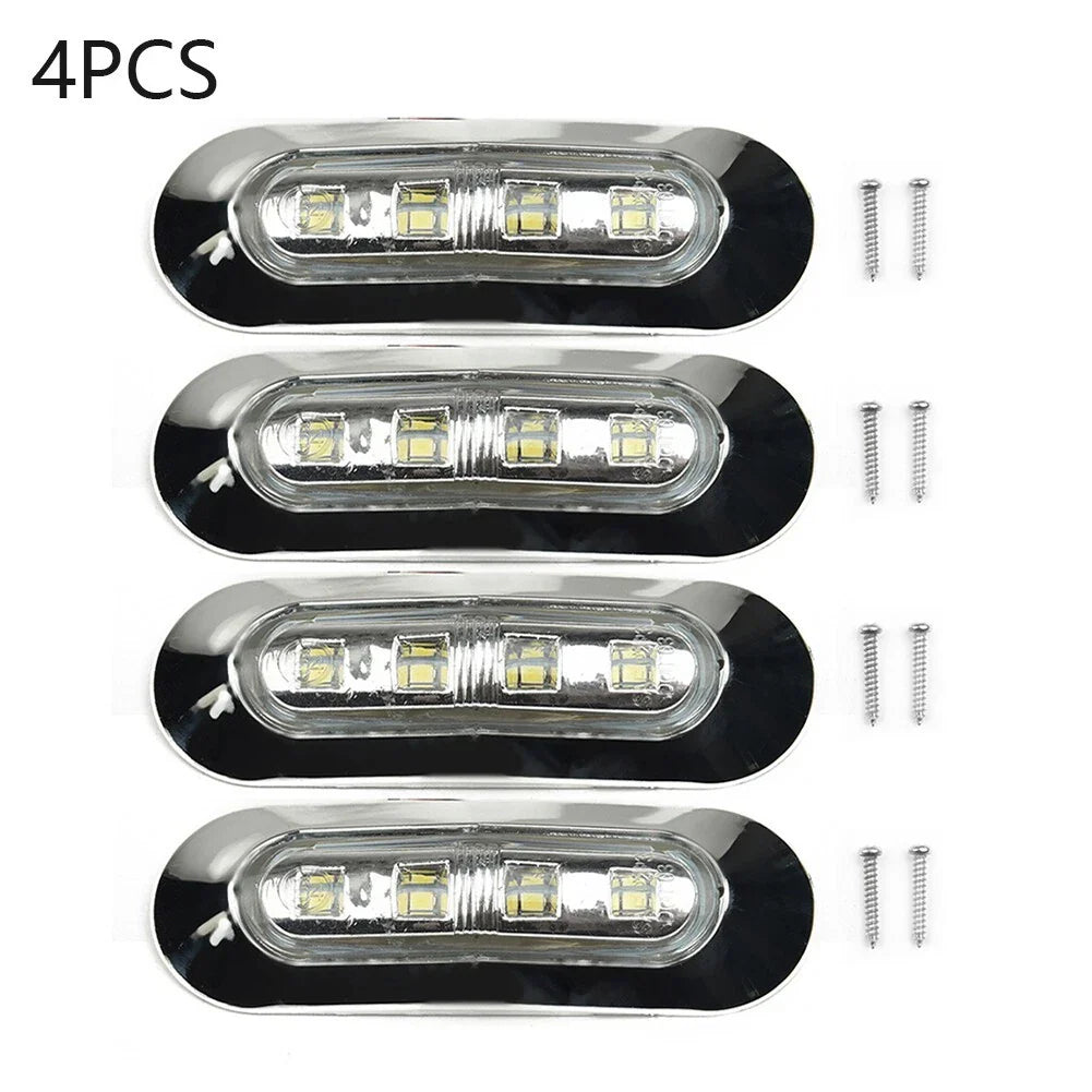 4x Marine Boat LED Courtesy Light Cabin Deck Stair White 12V-24V