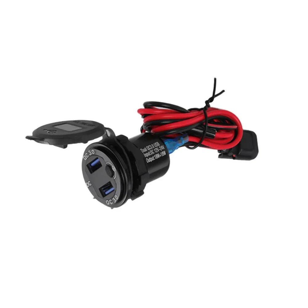 Dual USB 3.0 Fast Charger Socket Power Outlet Adapter for Honda XL750 Transalp