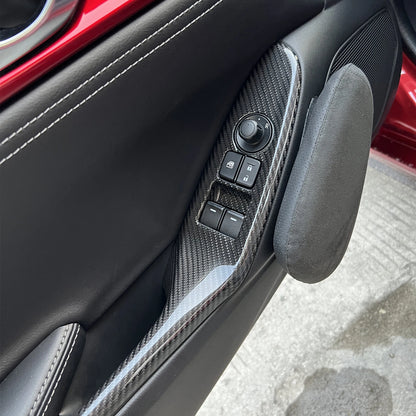 1 Pair Carbon Fiber Window Lift Trim Cover for Mazda MX-5 Miata (2016-2024)