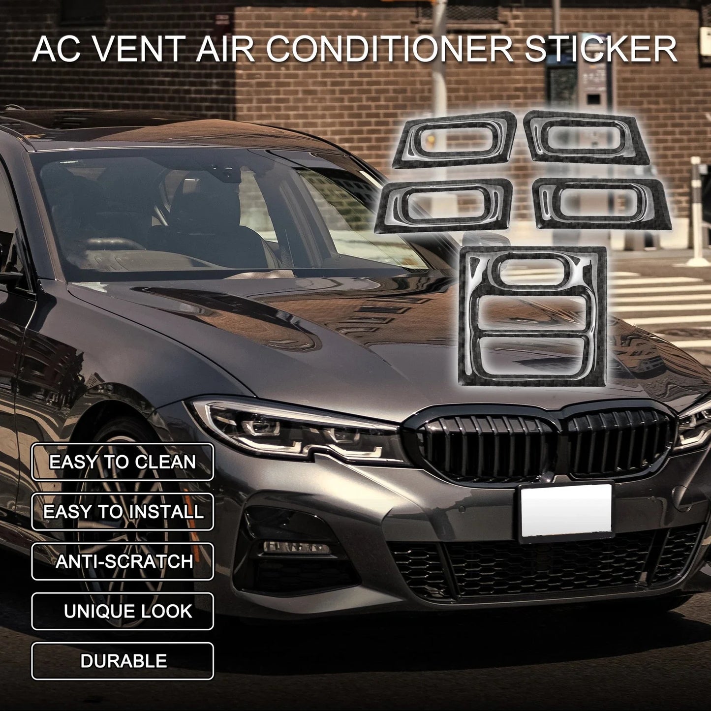 AC Vent Sticker 5pcs for BMW 3 Series E90 E92 E93 (2005 - 2012)