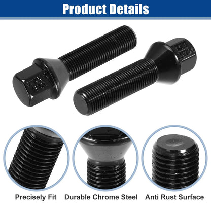 20 x M14x1.25 Wheel Lug Bolts Conical Seat 45mm Shank for BMW