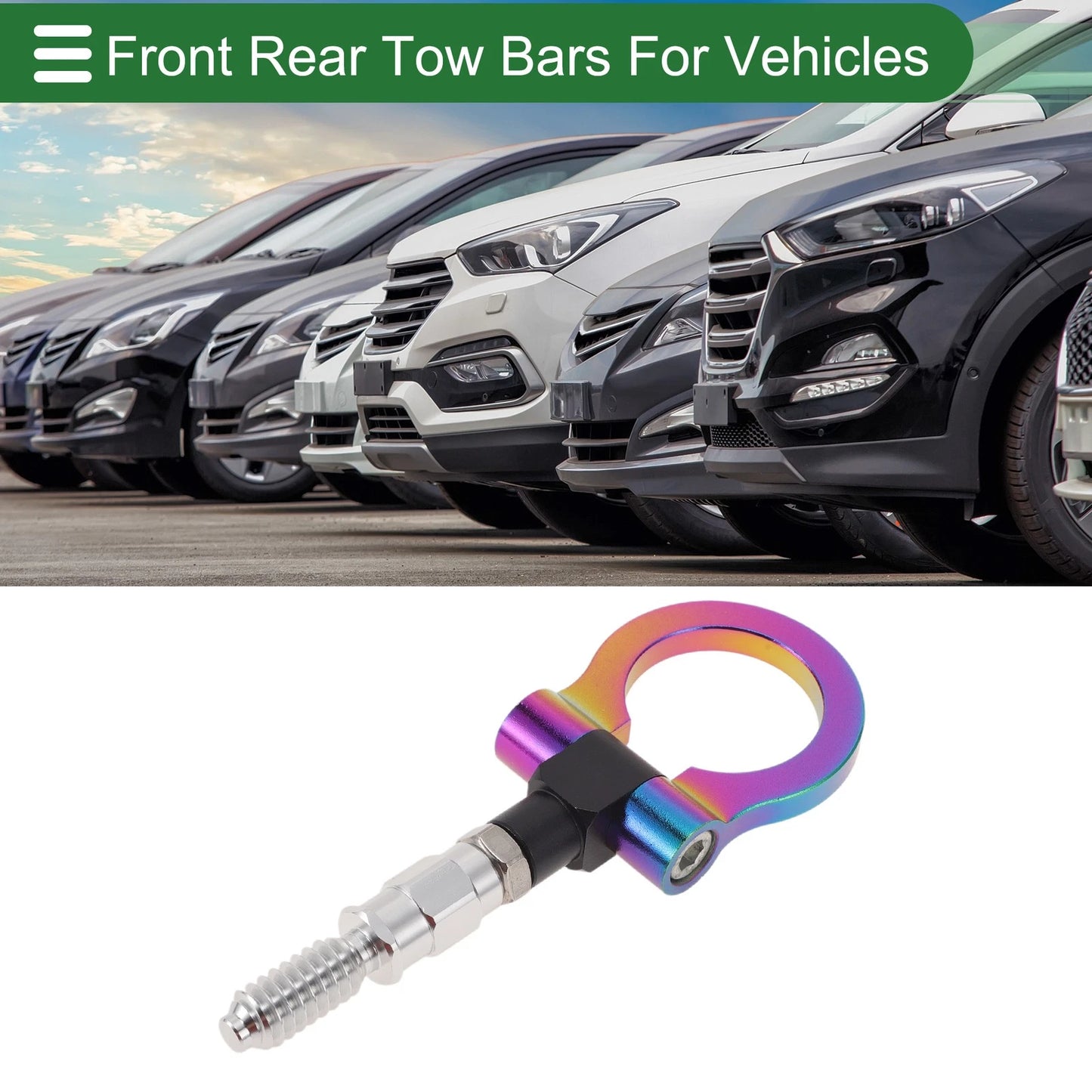 Tow Hook for Ford Focus (1998–2025) 15.6mm Aluminum Alloy 98.5mm Multicolor